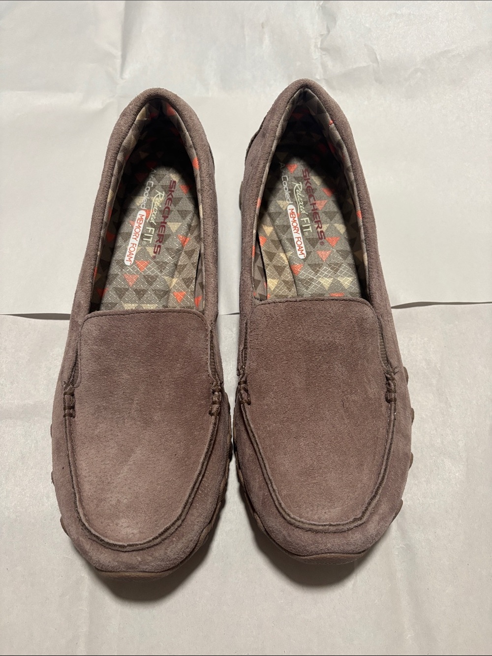 Skechers Women’s Suede Moccasin Loafers in Dark Brown